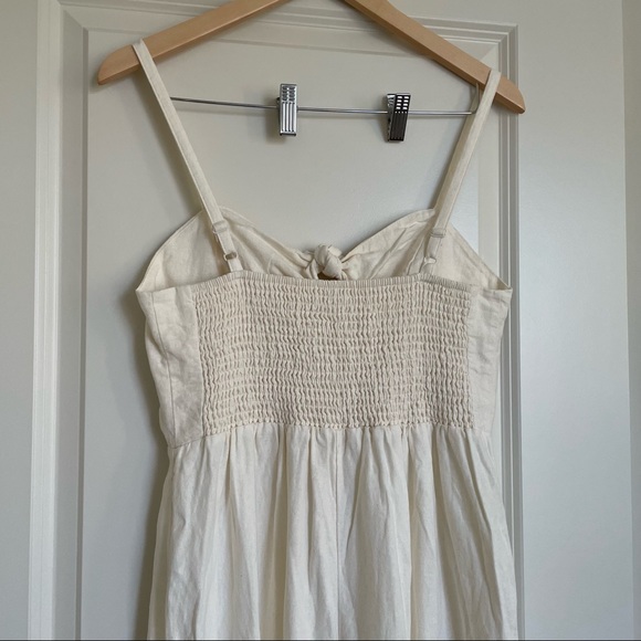 Old Navy Tie-Front Linen-Blend Cami Jumpsuit in off-white color Size M - Picture 7 of 8